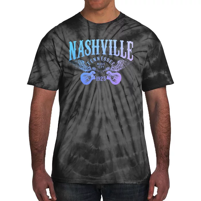 Nashville Tennessee Guitar Player Vintage Country Music City Tie-Dye T-Shirt