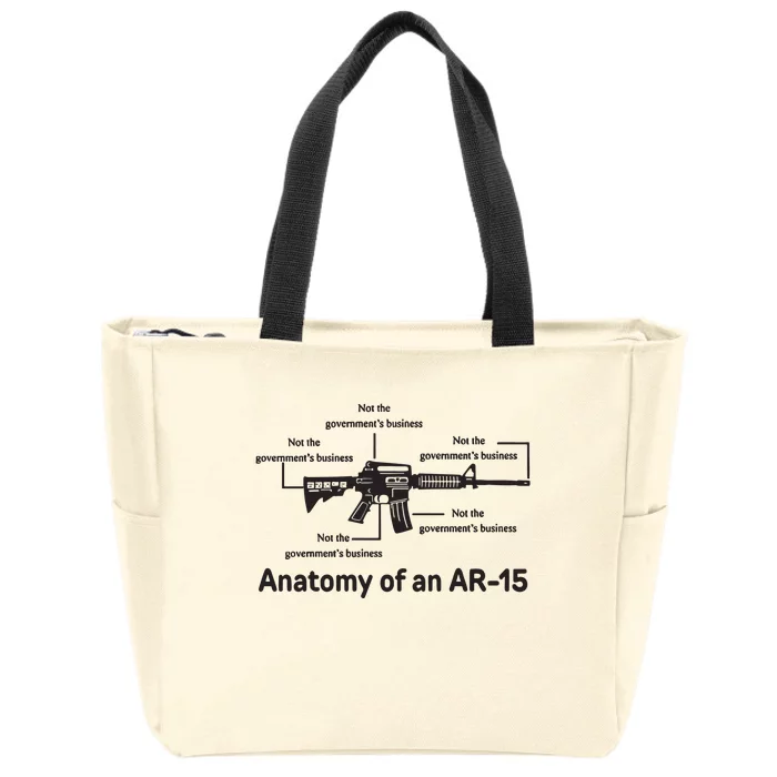 Not The Governments Business Anatomy Of An Ar15 Zip Tote Bag