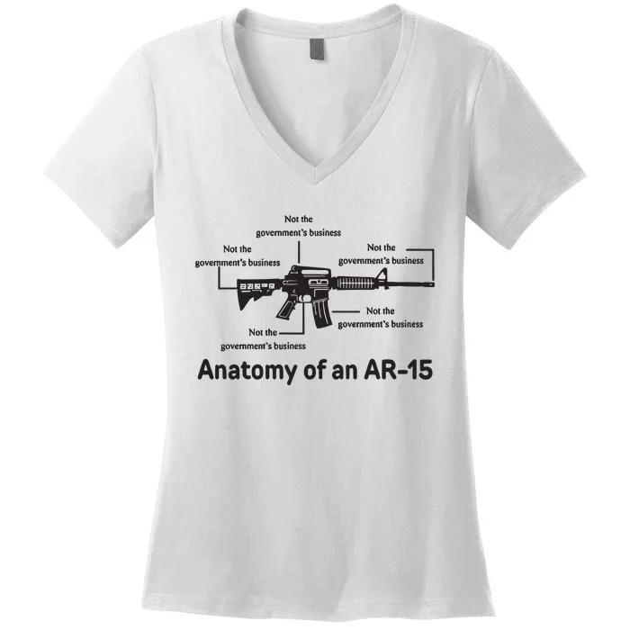 Not The Governments Business Anatomy Of An Ar15 Women's V-Neck T-Shirt