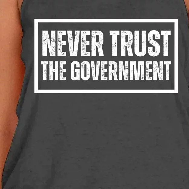 Never Trust Government Women's Knotted Racerback Tank