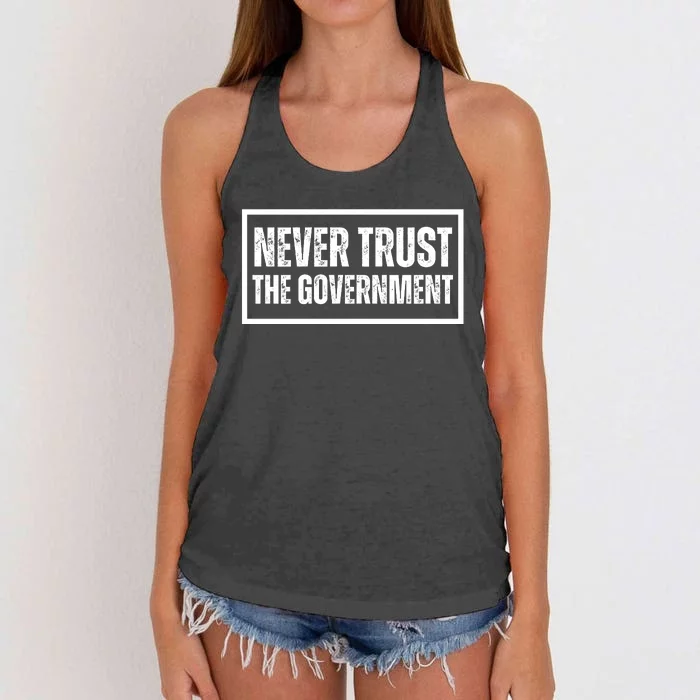 Never Trust Government Women's Knotted Racerback Tank