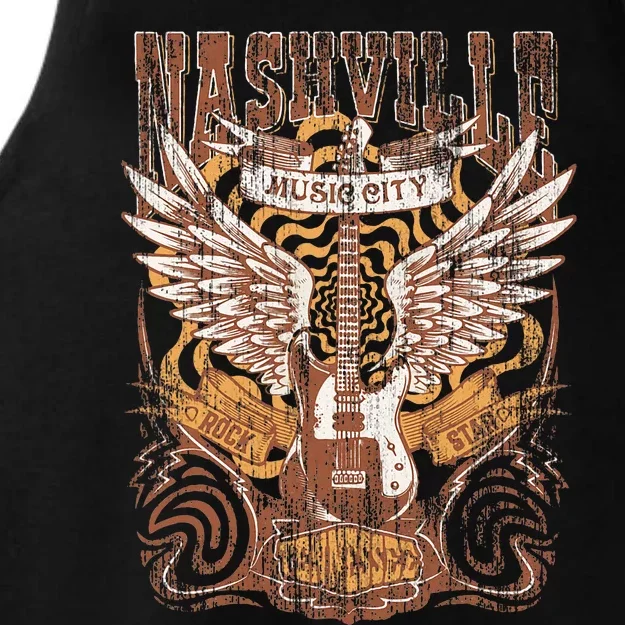 Nashville Tennessee Guitar Country Music City Guitarist Gift Ladies Tri-Blend Wicking Tank