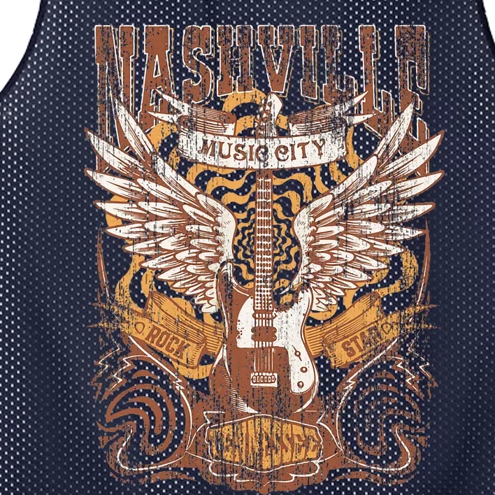 Nashville Tennessee Guitar Country Music City Guitarist Gift Mesh Reversible Basketball Jersey Tank