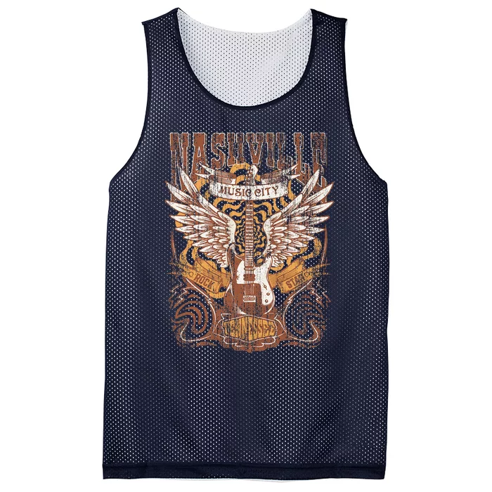 Nashville Tennessee Guitar Country Music City Guitarist Gift Mesh Reversible Basketball Jersey Tank