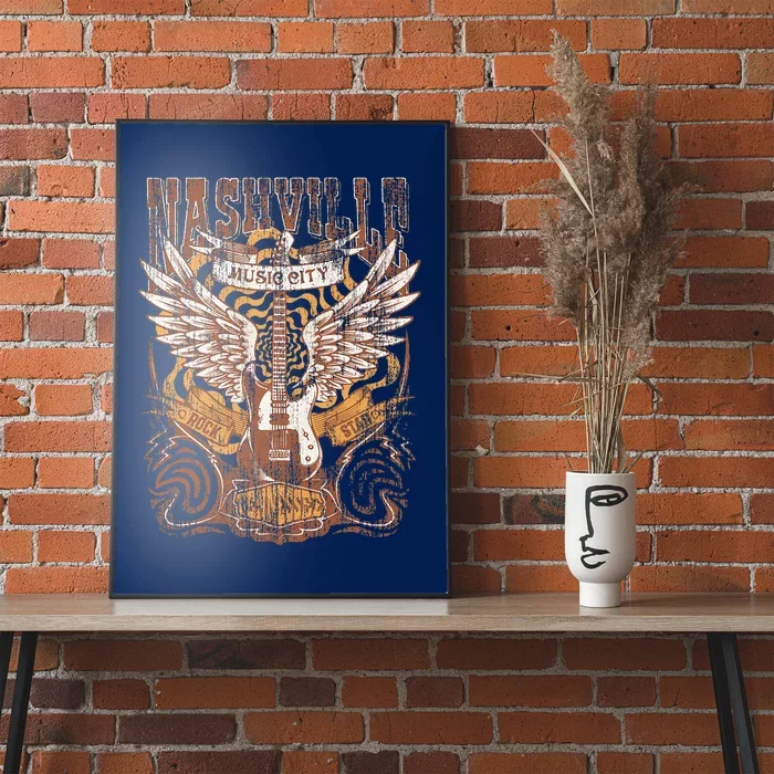 Nashville Tennessee Guitar Country Music City Guitarist Gift Poster