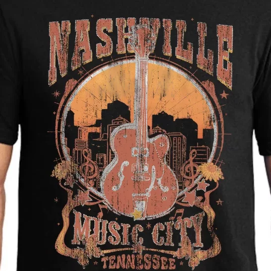 Nashville Tennessee Guitar Country Music City Guitarist Gift Pajama Set