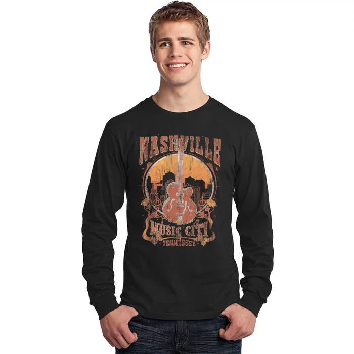 Nashville Tennessee Guitar Country Music City Guitarist Gift Tall Long Sleeve T-Shirt