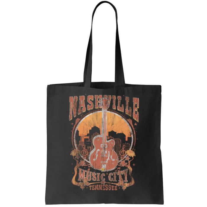 Nashville Tennessee Guitar Country Music City Guitarist Gift Tote Bag