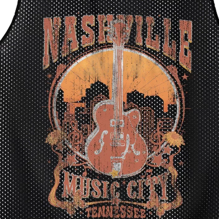 Nashville Tennessee Guitar Country Music City Guitarist Gift Mesh Reversible Basketball Jersey Tank