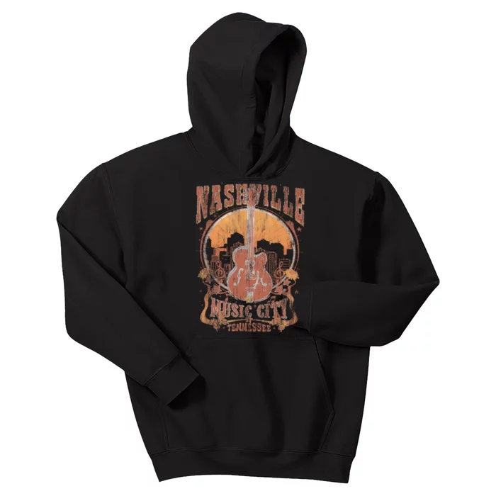 Nashville Tennessee Guitar Country Music City Guitarist Gift Kids Hoodie