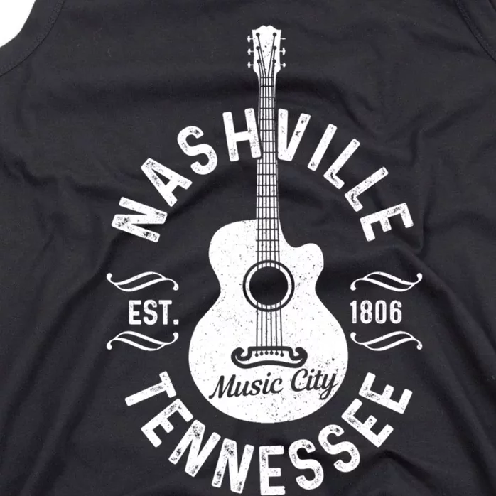 Nashville Tennessee Guitar Country Music City Souvenir Gift Tank Top