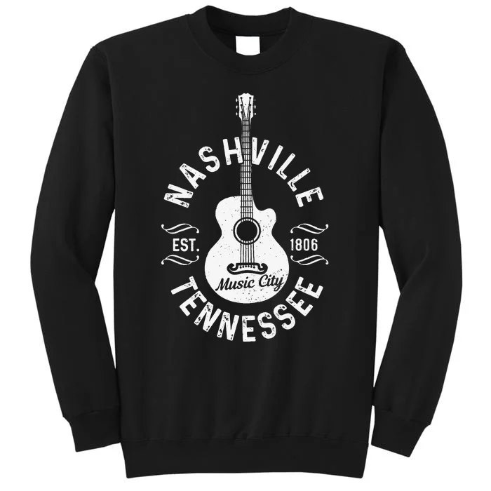 Nashville Tennessee Guitar Country Music City Souvenir Sweatshirt