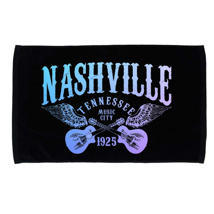 Nashville Tennessee Guitar Player Vintage Country Music City Microfiber Hand Towel