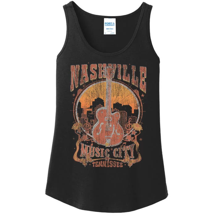 Nashville Tennessee Guitar Country Music City Guitarist Gift Ladies Essential Tank