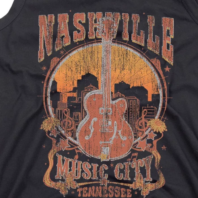 Nashville Tennessee Guitar Country Music City Guitarist Gift Tank Top