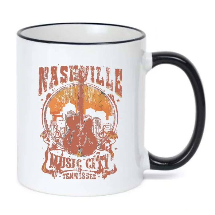 Nashville Tennessee Guitar Country Music City Guitarist Gift Black Color Changing Mug