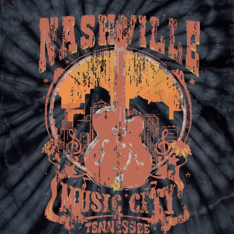 Nashville Tennessee Guitar Country Music City Guitarist Gift Tie-Dye T-Shirt