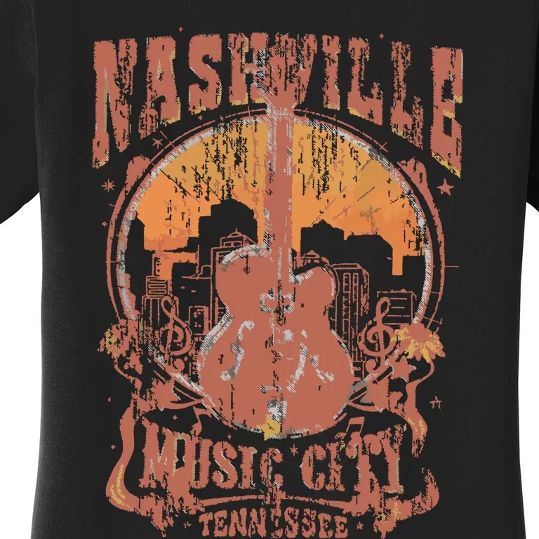 Nashville Tennessee Guitar Country Music City Guitarist Gift Women's T-Shirt