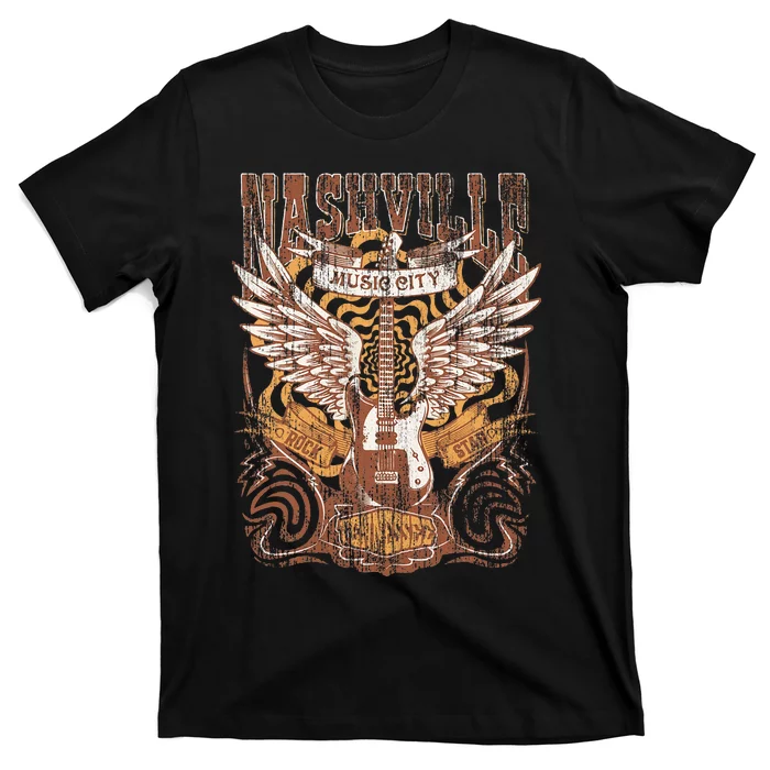 Nashville Tennessee Guitar Country Music City T-Shirt