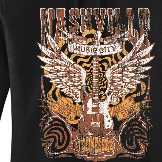 Nashville Tennessee Guitar Country Music City Guitarist Gift Women's Pullover Hoodie