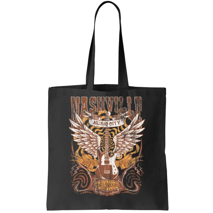 Nashville Tennessee Guitar Country Music City Guitarist Gift Tote Bag