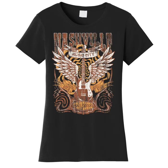 Nashville Tennessee Guitar Country Music City Guitarist Gift Women's T-Shirt