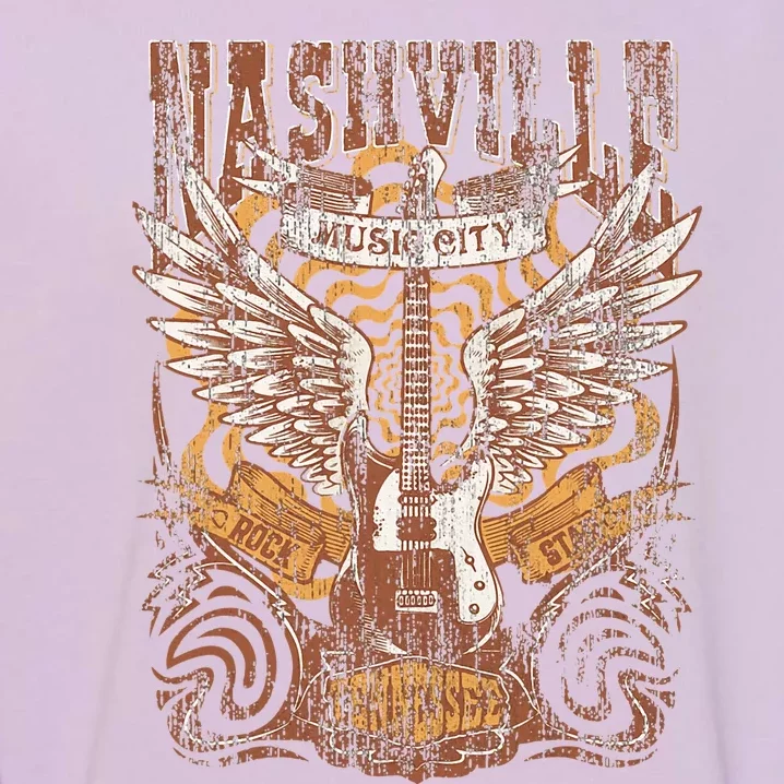 Nashville Tennessee Guitar Country Music City Guitarist Gift Garment-Dyed Sweatshirt