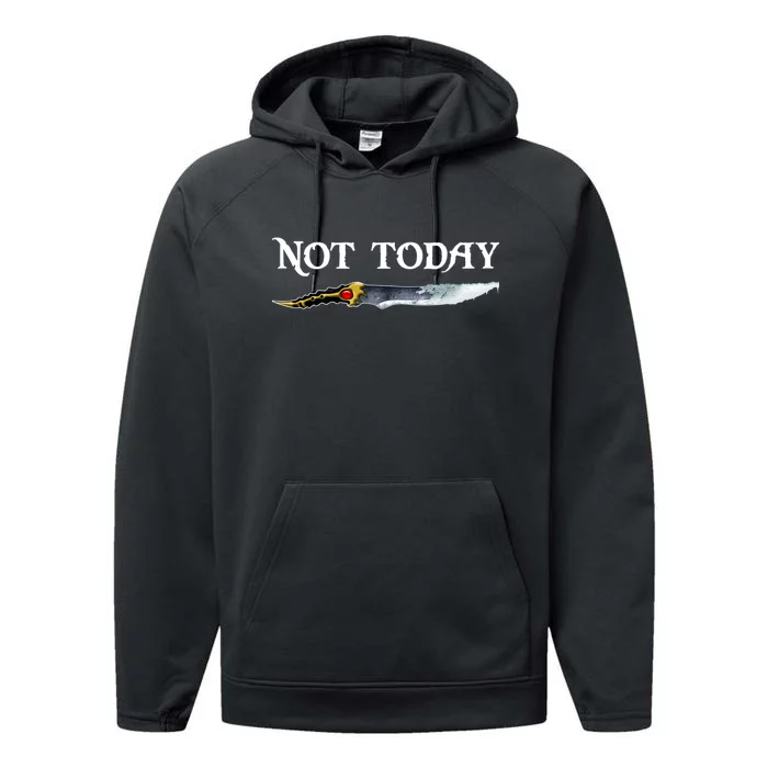 Not Today GOT Sword Performance Fleece Hoodie