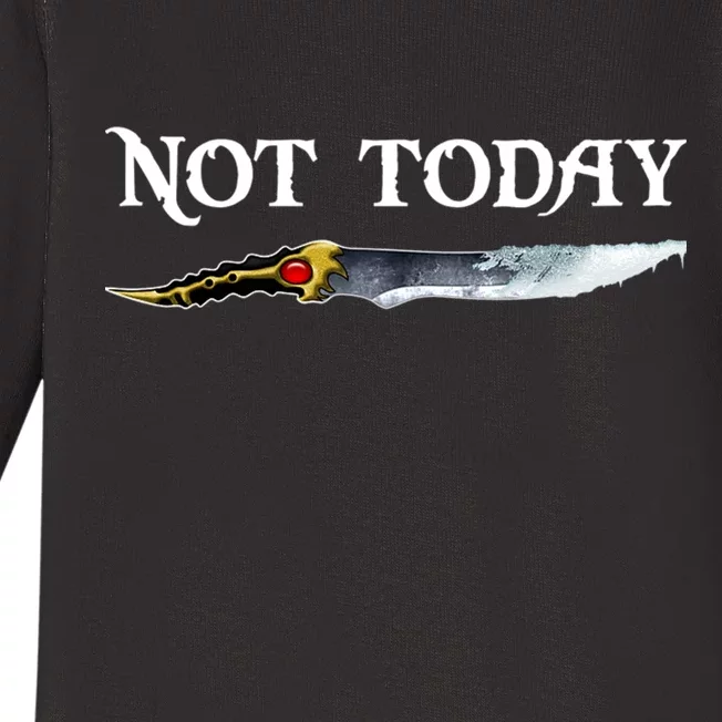 Not Today GOT Sword Baby Long Sleeve Bodysuit