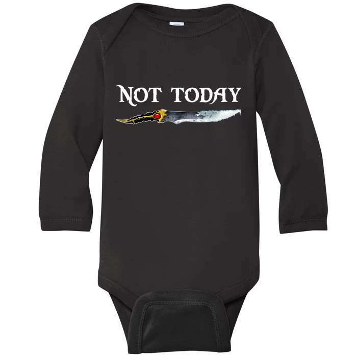 Not Today GOT Sword Baby Long Sleeve Bodysuit