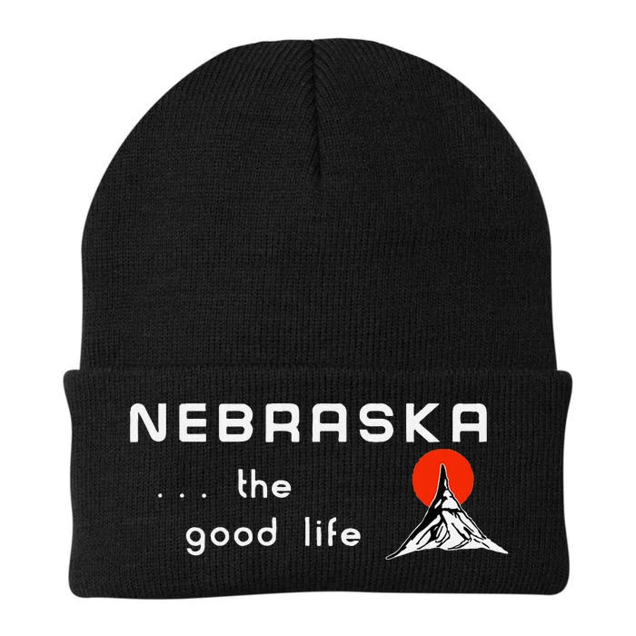 Nebraska The Good Life Vintage Road Sign Knit Cap Winter Beanie