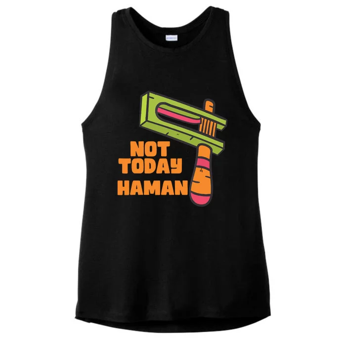 Not Today Haman Costume Purim Queen Esther Party Groggers Ladies Tri-Blend Wicking Tank