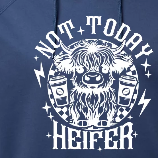 Not Today Heifer Not My Pasture Not My Bullshit Floral Gift Performance Fleece Hoodie