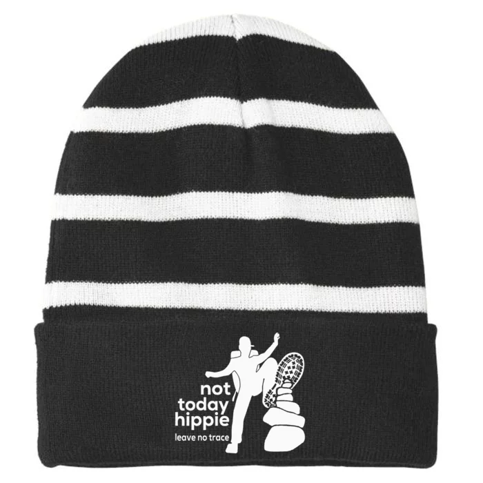 Not Today Hippie Leave No Trace Striped Beanie with Solid Band