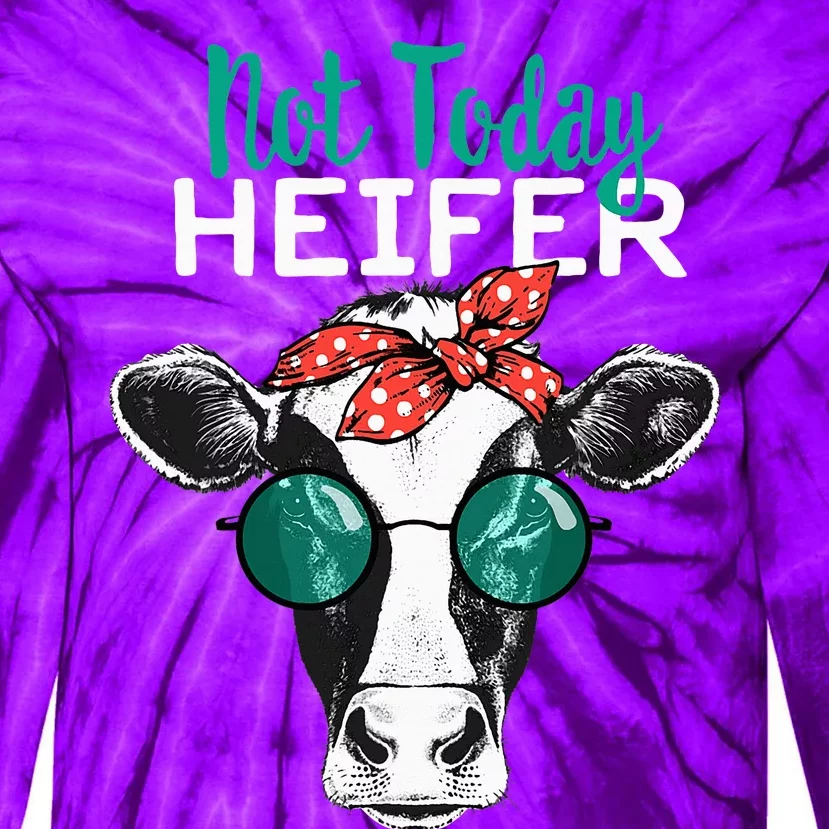 Not Today Heifer Country Sayings Not Today Heifer Tie-Dye Long Sleeve Shirt