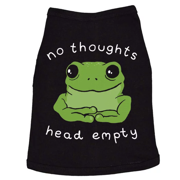 No Thoughts Head Empty Cute Frog Meme Aesthetic Doggie Tank