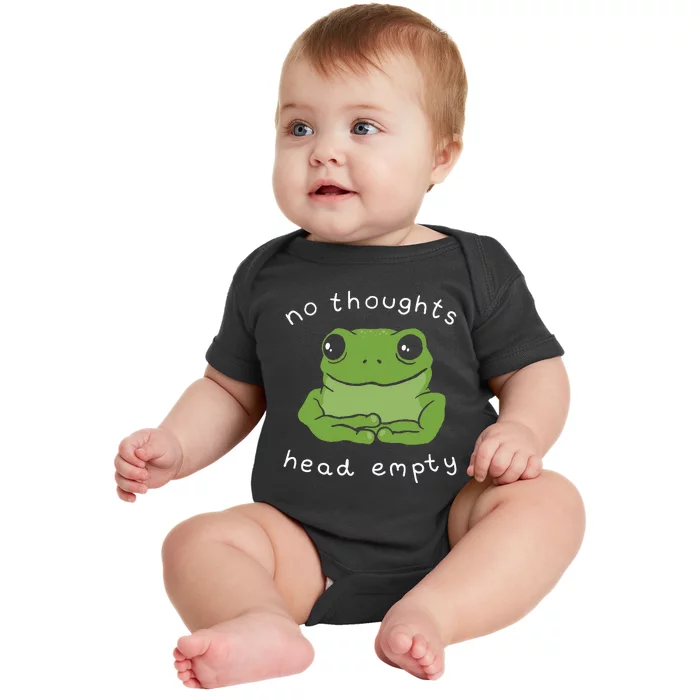 No Thoughts Head Empty Cute Frog Meme Aesthetic Baby Bodysuit