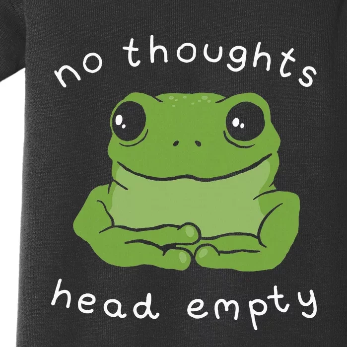 No Thoughts Head Empty Cute Frog Meme Aesthetic Baby Bodysuit