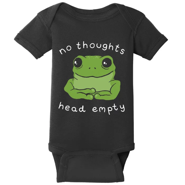 No Thoughts Head Empty Cute Frog Meme Aesthetic Baby Bodysuit