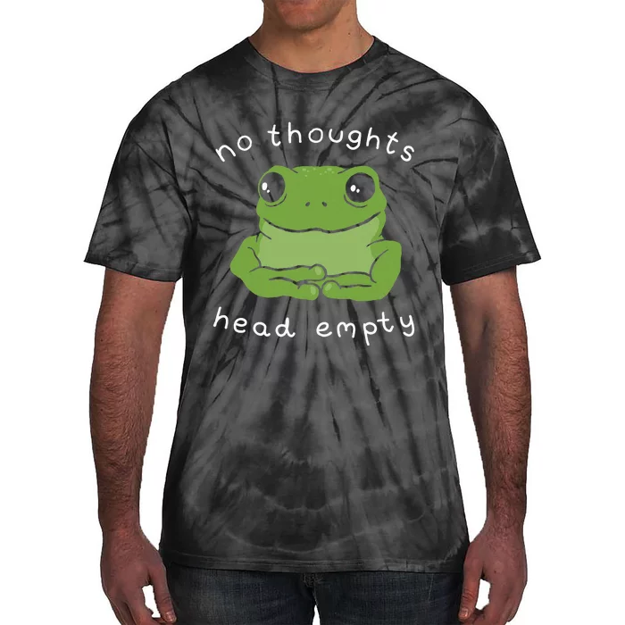 No Thoughts Head Empty Cute Frog Meme Aesthetic Tie-Dye T-Shirt