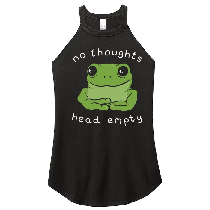 No Thoughts Head Empty Cute Frog Meme Aesthetic Women’s Perfect Tri Rocker Tank