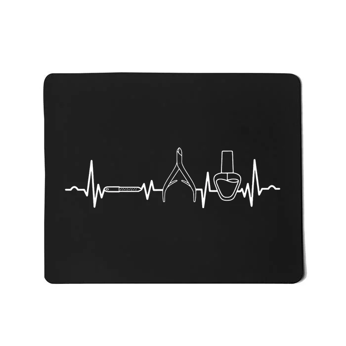 Nail Tech Heartbeat Manicure Nail Technician Polish Lover Mousepad