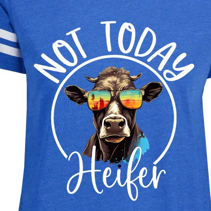 Not Today Heifer Funny Country Life Enza Ladies Jersey Football T-Shirt