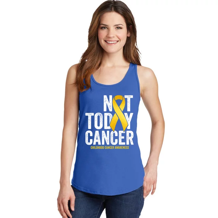 Not Today Hood Cancer Pediatric Cancer Golden Ribbon Gift Ladies Essential Tank