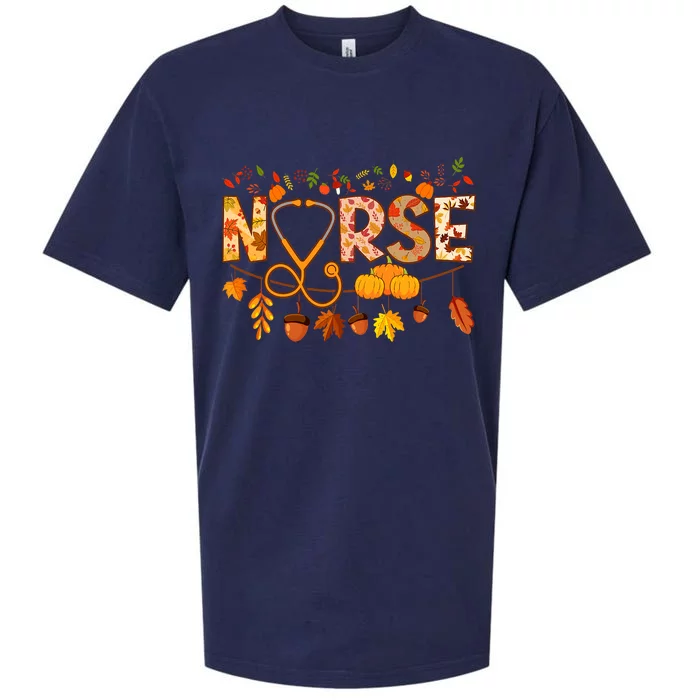 Nurse Thanksgiving Health Worker Nursing Fall Nurse Sueded Cloud Jersey T-Shirt