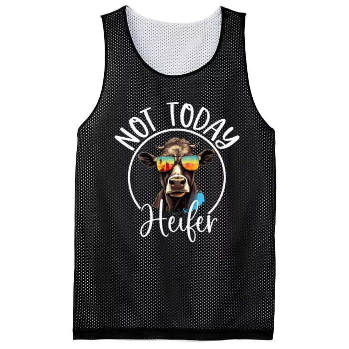 Not Today Heifer Funny Country Life Mesh Reversible Basketball Jersey Tank