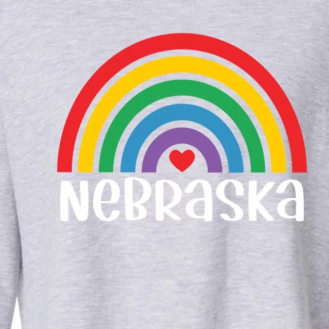 Nebraska Travel I Love Nebraska Usa Gift Cropped Pullover Crew