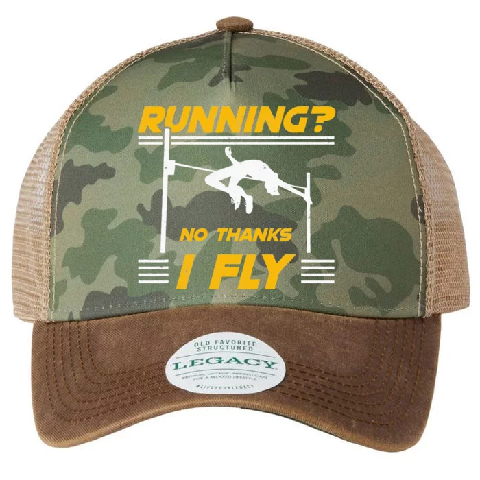 No Thanks I Fly High Jump Track And Field High Jumper Legacy Tie Dye Trucker Hat