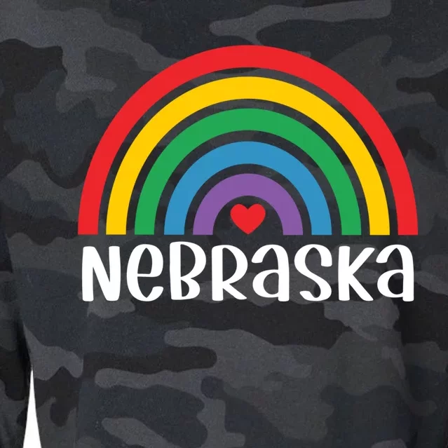 Nebraska Travel I Love Nebraska Usa Cool Gift Cropped Pullover Crew