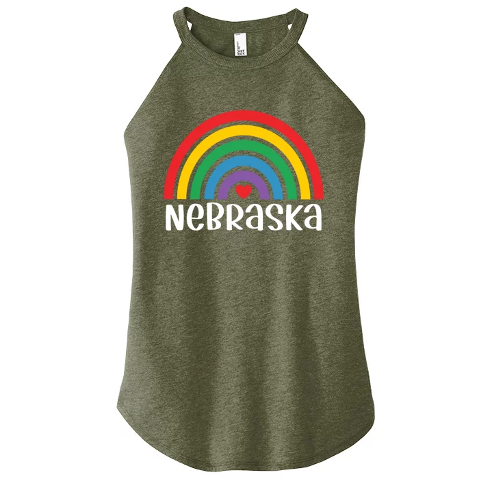 Nebraska Travel I Love Nebraska Usa Gift Women’s Perfect Tri Rocker Tank